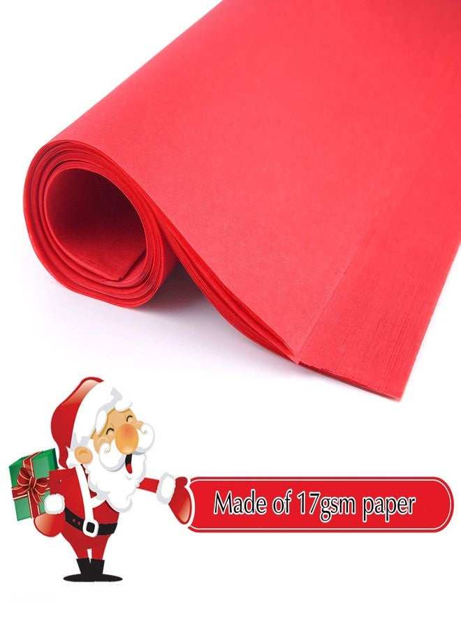 FEPITO 100 Sheets Red Christmas Tissue Paper - Gift Wrapping Paper for Xmas Presents, Crafts (14 x 20 Inch) - Image 5